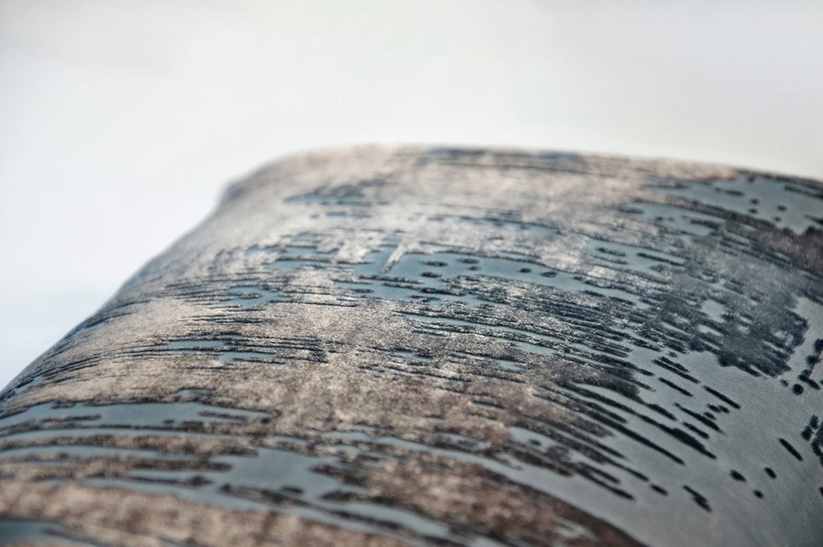 Brushstroke Velvet Burnout Pillow Gunmetal Kevin O'Brien 7x15 Mini Boudoirs - Set of 2 Gunmetal at FIG LINENS AND HOME 6