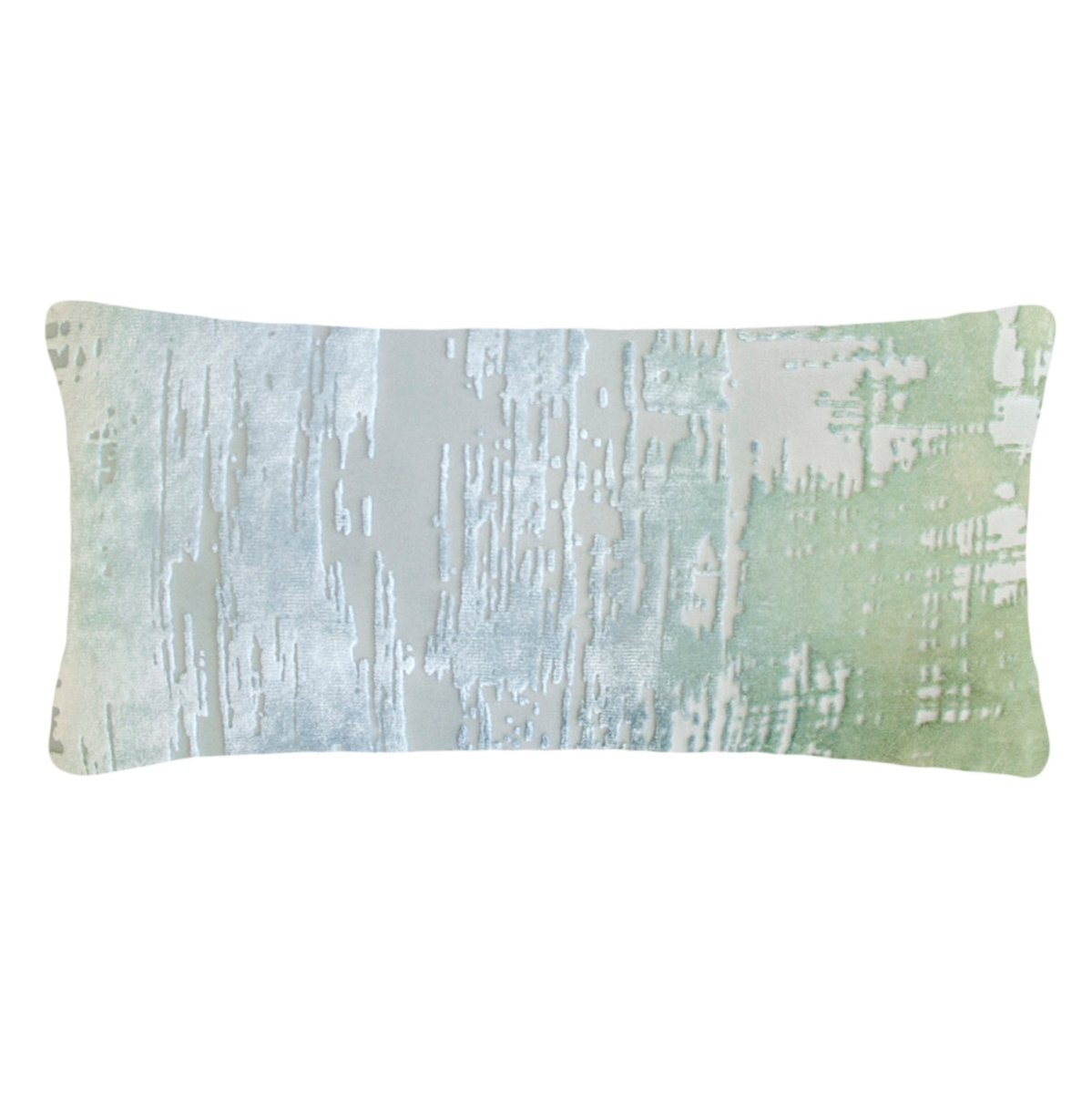 Brushstroke Velvet Burnout Pillow Ice Kevin O'Brien 12x24 Ice at FIG LINENS AND HOME 4