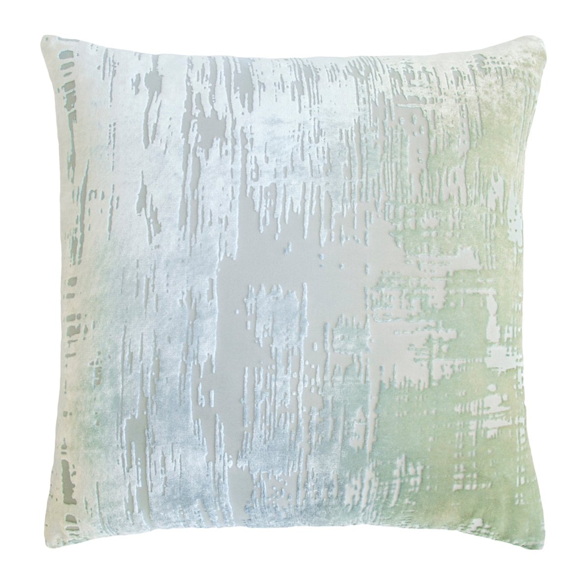 Brushstroke Velvet Burnout Pillow Ice Kevin O'Brien 18x18 Ice at FIG LINENS AND HOME 1