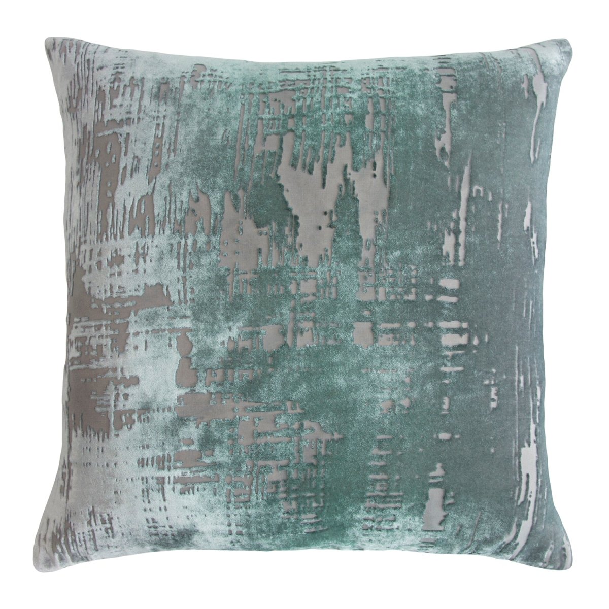 Brushstroke Velvet Burnout Pillow Jade Kevin O'Brien 20x20 Jade at FIG LINENS AND HOME 5