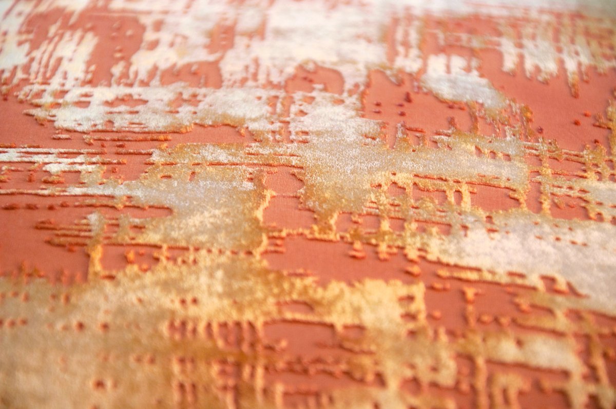 Brushstroke Velvet Burnout Pillow Mango Kevin O'Brien at Fig Linens and Home - View 3