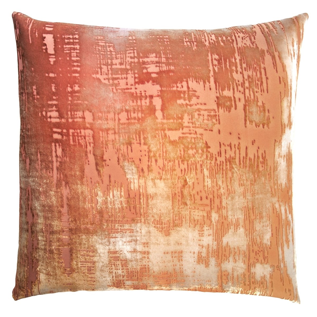 Brushstroke Velvet Burnout Pillow Mango Kevin O'Brien at Fig Linens and Home - View 1