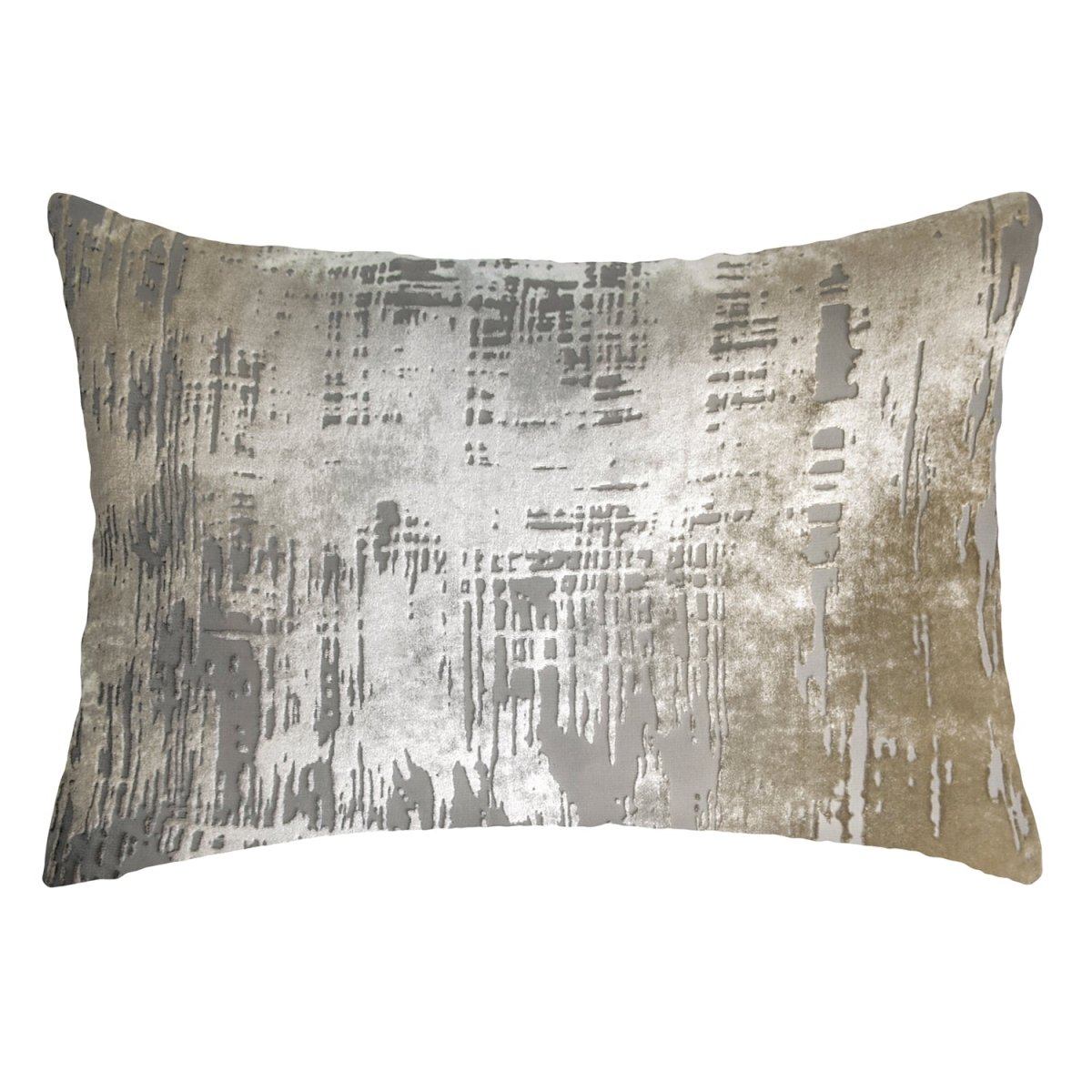 Brushstroke Velvet Burnout Pillow Nickel Kevin O'Brien 14x20 Nickel at FIG LINENS AND HOME 2