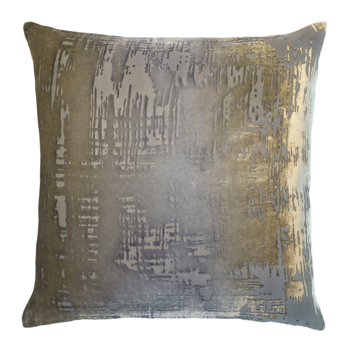 Brushstroke Velvet Burnout Pillow Nickel Kevin O'Brien 24x24 Nickel at FIG LINENS AND HOME 8