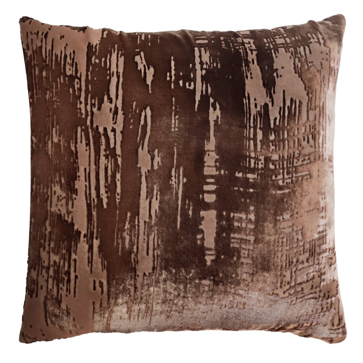 Brushstroke Velvet Burnout Throw Pillow in Sable Kevin O'Brien at Fig Linens and Home 1