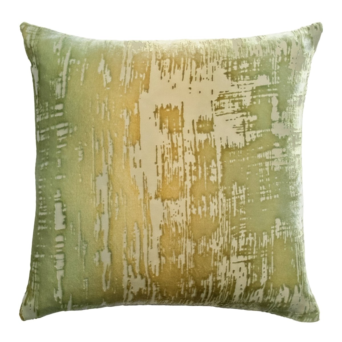 Brush Stroke Scallion Velvet Decorative Pillows | Kevin O'Brien Studio Throw Pillows 1