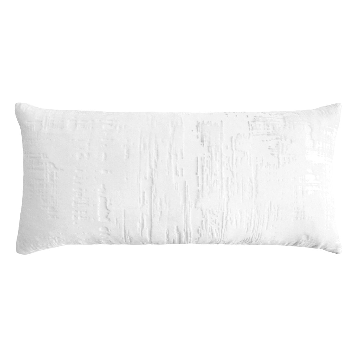 Brushstroke Velvet Burnout Pillow White Kevin O'Brien 12x24 White at FIG LINENS AND HOME 8