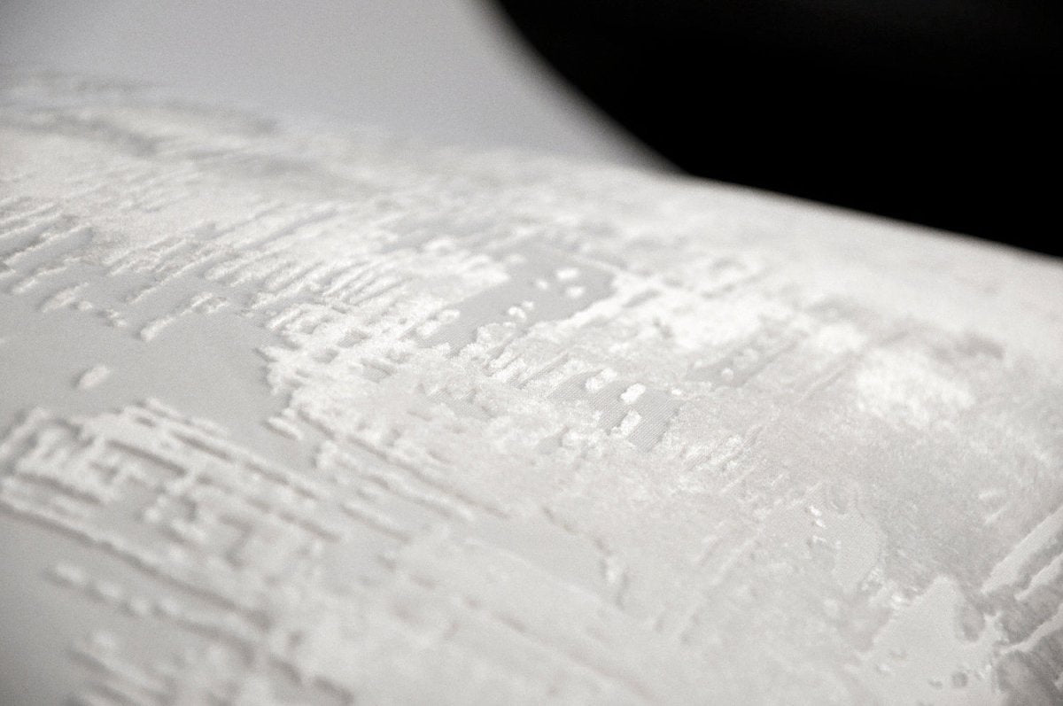 Brushstroke Velvet Burnout Pillow White Kevin O'Brien 12x24 White at FIG LINENS AND HOME 10