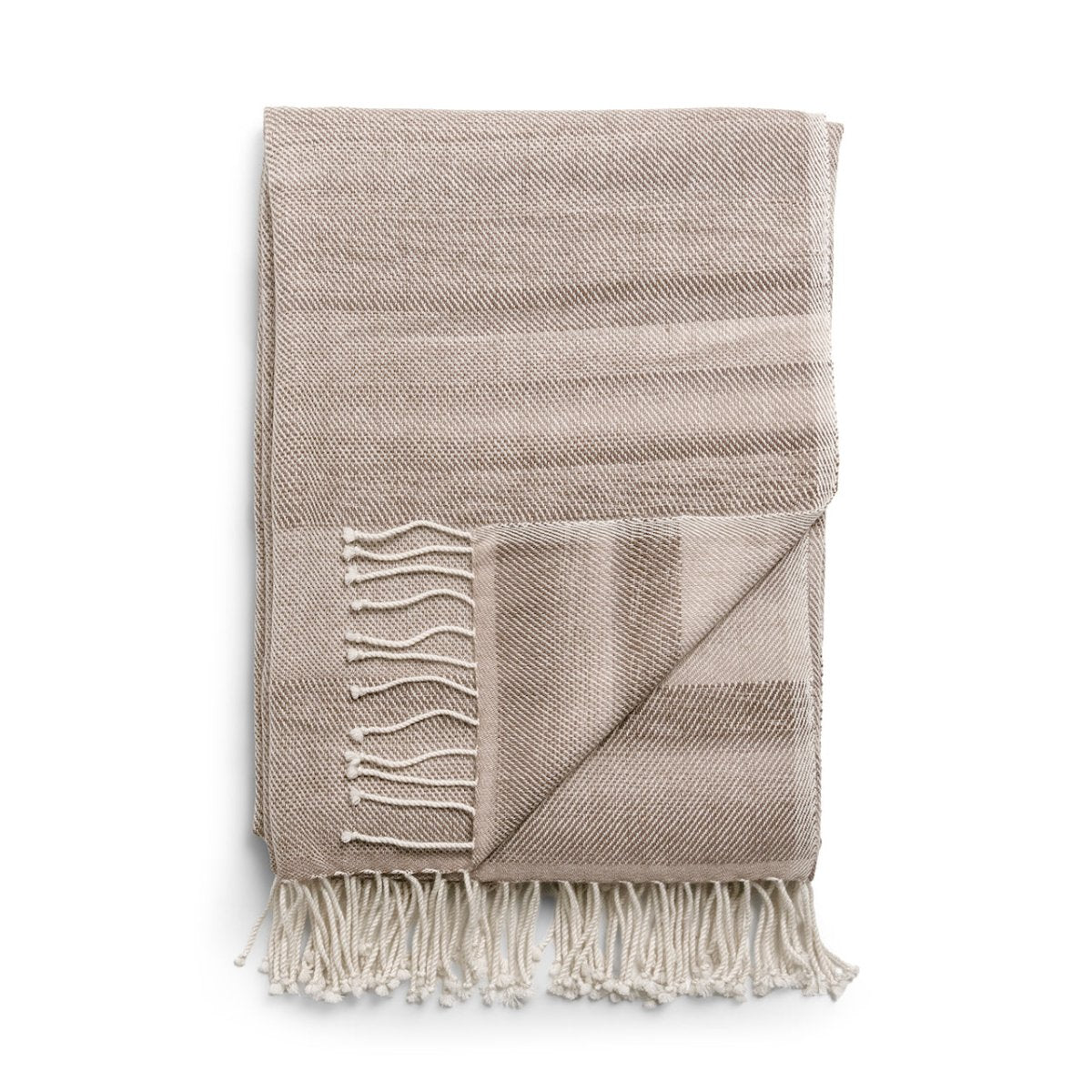 Cashmere Throw Blanket | Mocha Stripe Cashmere Throw by Kevin O'Brien