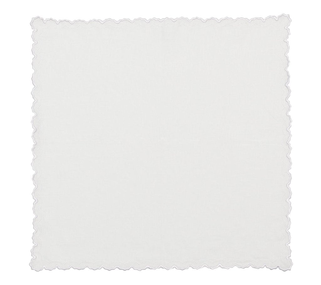 Arches Napkin in White Set of 4 by Kim Seybert - Open Flat