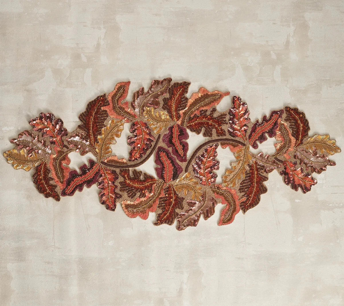 Autumn Gilt Brown/Multi Table Runner Detail 3 | Kim Seybert at Fig Linens and Home