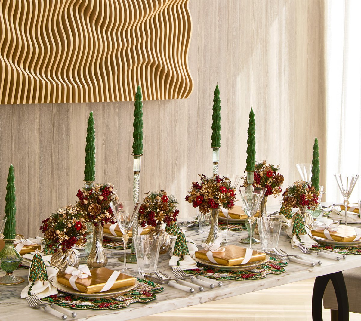 Bejeweled Xmas Napkin Ring Set of 4 in a Gift Box | Kim Seybert at Fig Linens and Home - Lifestyle 2