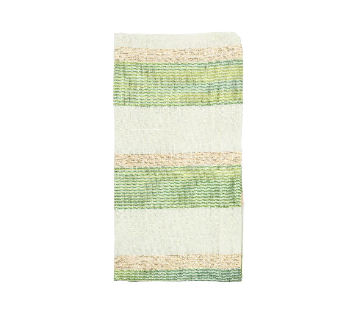 Broad Stripe Napkins in Green & White by Kim Seybert at Fig Linens and Home - View 1