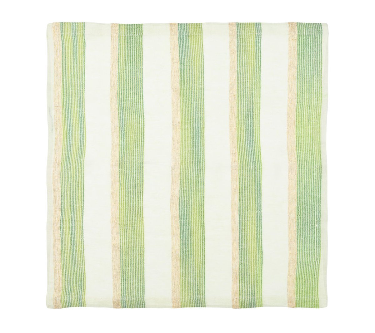 Broad Stripe Napkins in Green & White by Kim Seybert at Fig Linens and Home - View 2