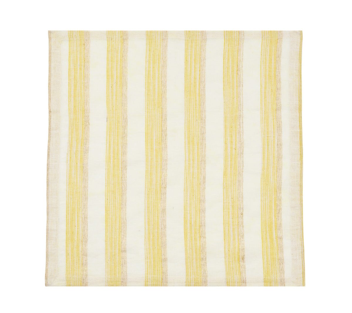 Broad Stripe Napkins in Yellow & White by Kim Seybert at Fig Linens and Home - View 5