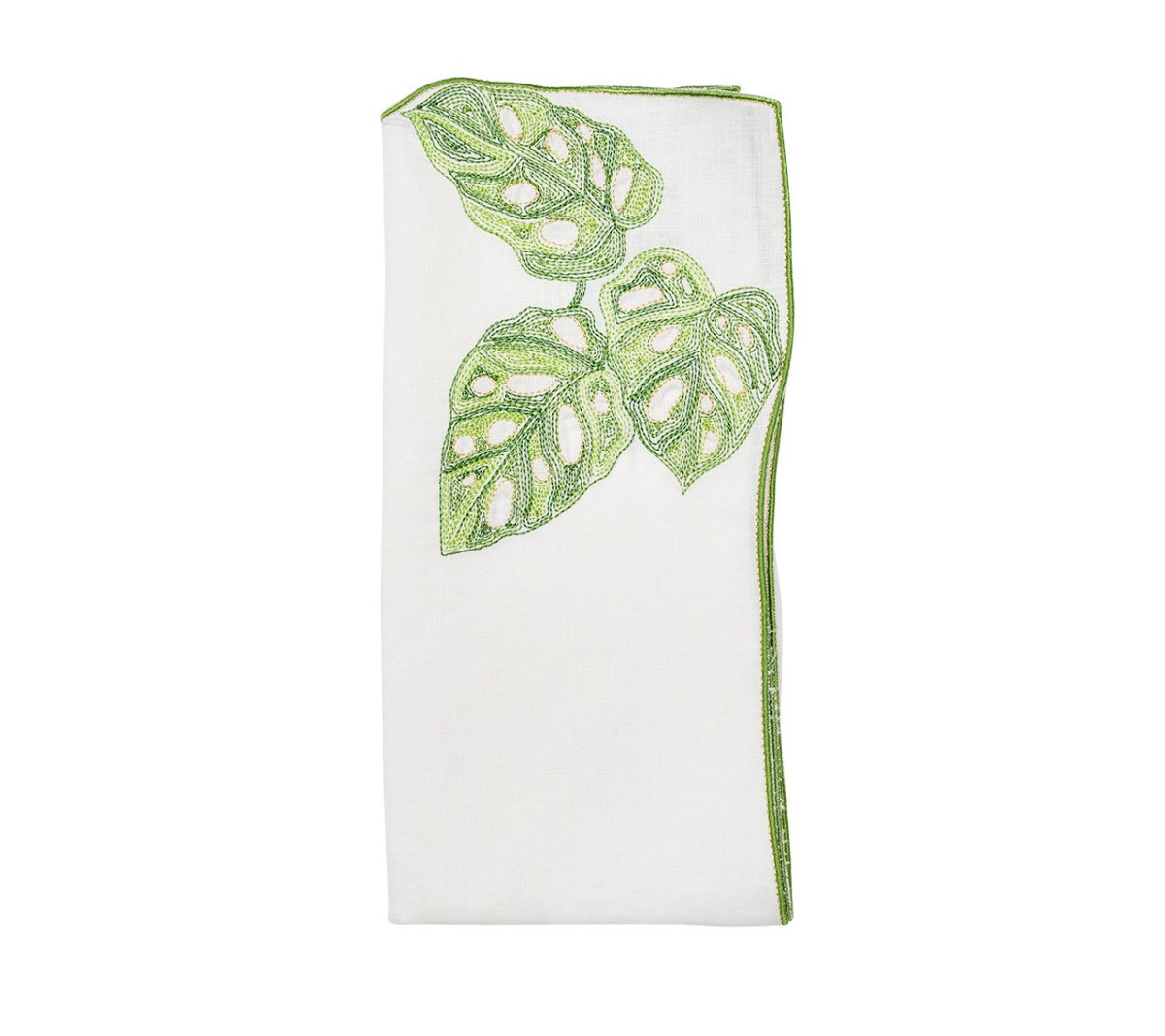 Kim Seybert Calypso Napkin in White & Green at Fig Linens and Home - View 1