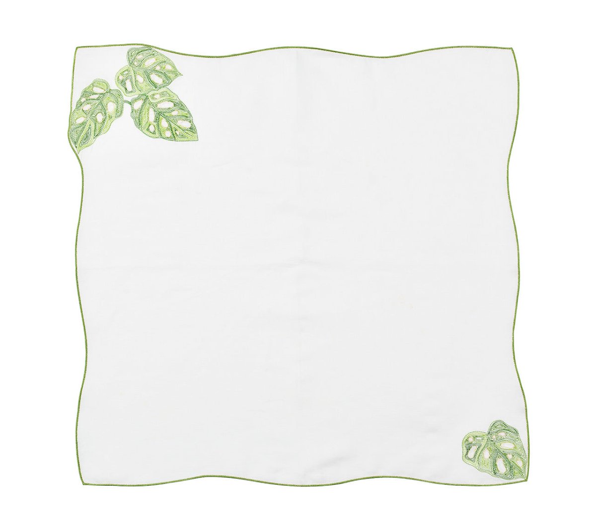 Kim Seybert Calypso Napkin in White & Green at Fig Linens and Home - View 2