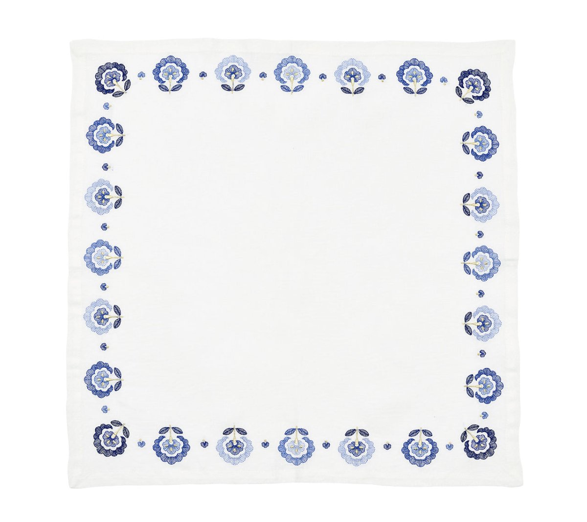 Carnation Napkins in White & Blue by Kim Seybert at Fig Linens and Home - View 4