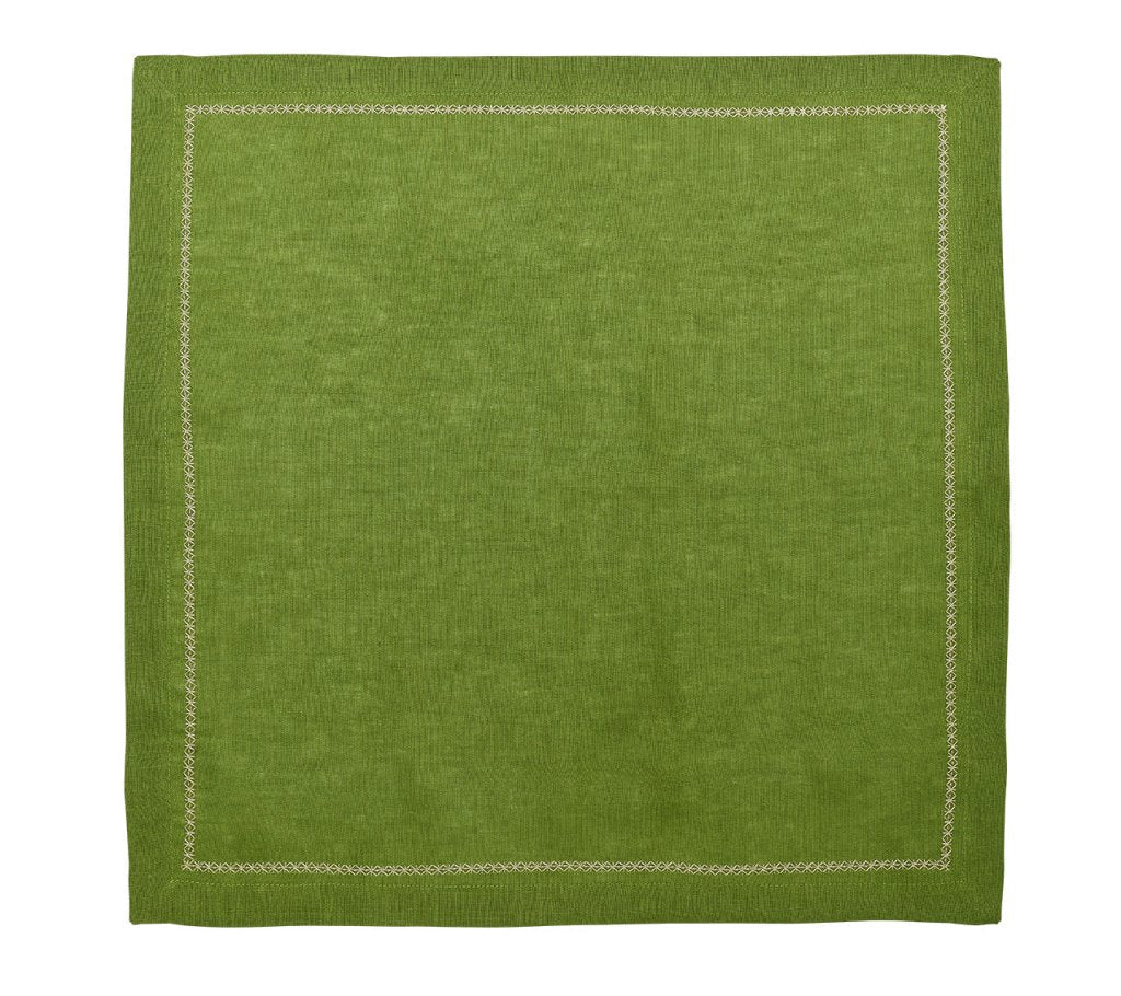 Classic Napkin in Spring Green Set of 4 by Kim Seybert - Flat Napkin View