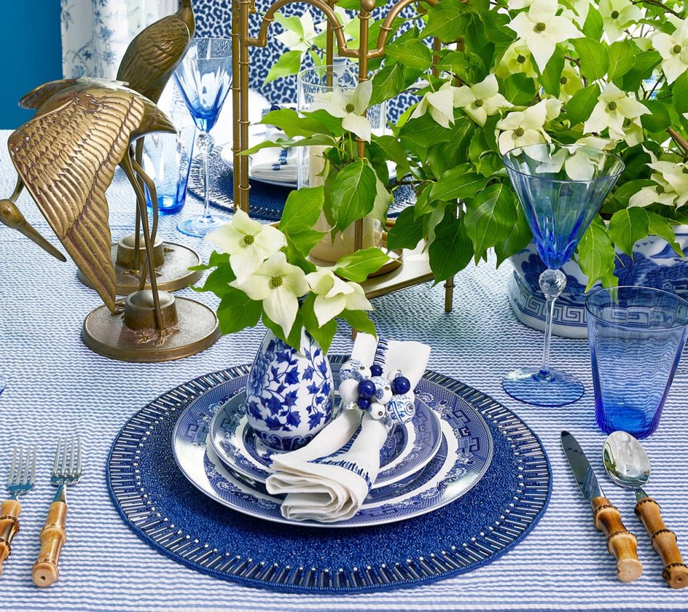 Daphne Tumbler in Blue Set of 4 by Kim Seybert | Glassware at Fig Linens and Home 6
