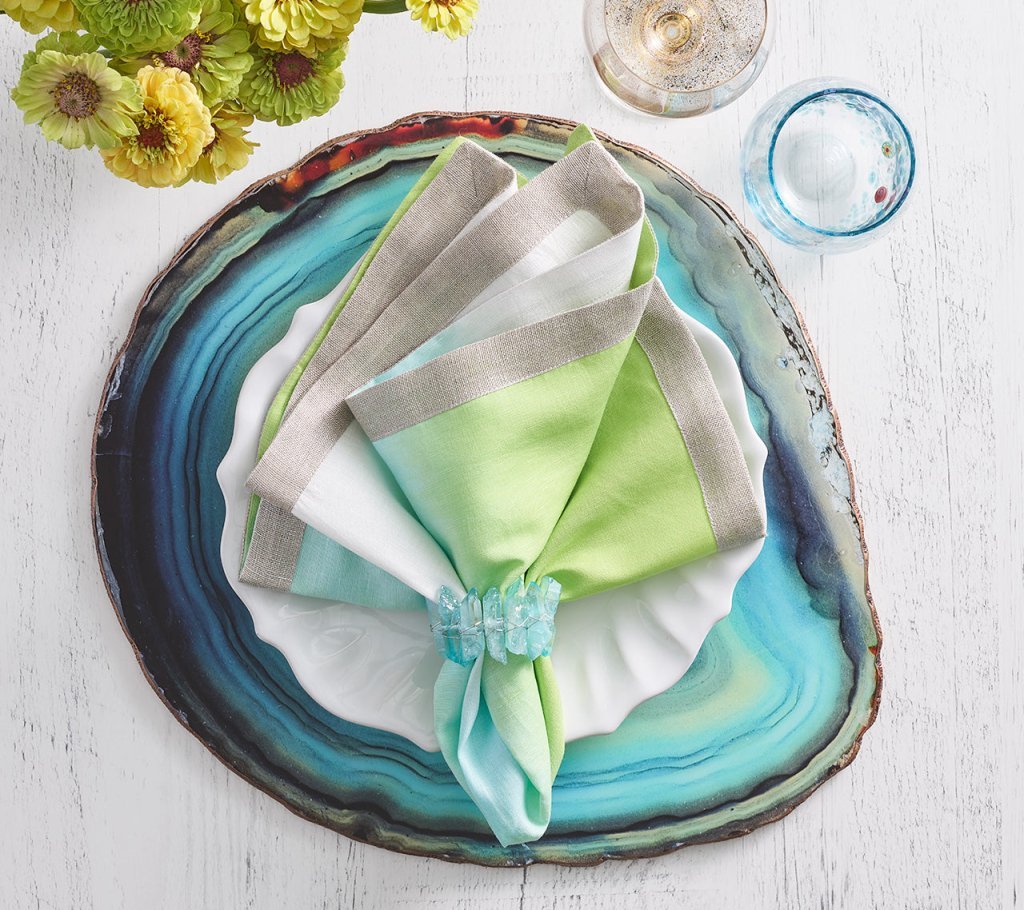 Dip Dye Napkin in Blue & Green Set of 4 by Kim Seybert 1
