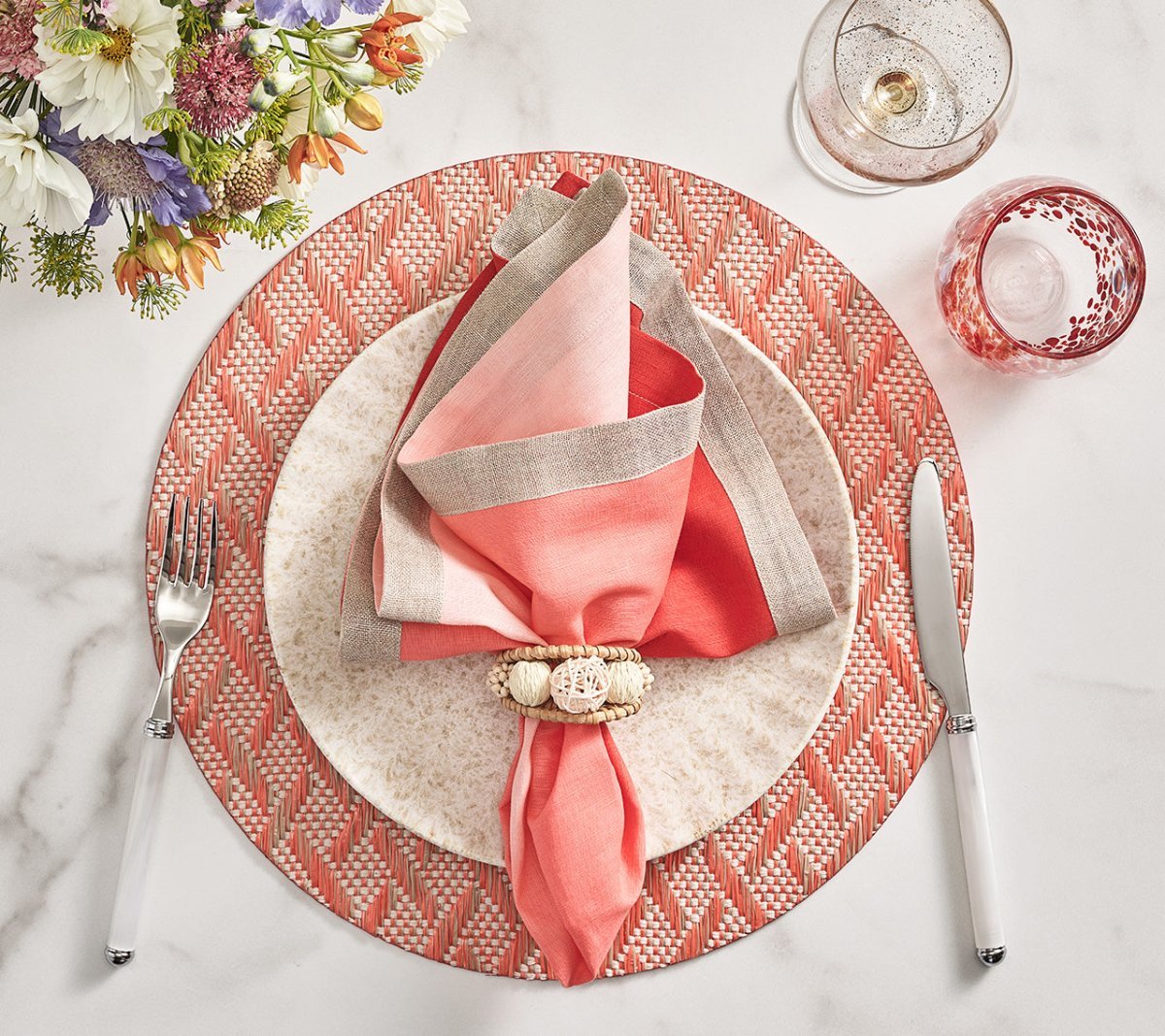 Dip Dye Napkin in Coral & Salmon Set of 4 by Kim Seybert 6