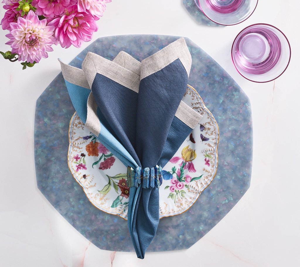 Dip Dye Napkin in Navy & Blue Set of 4 by Kim Seybert 1