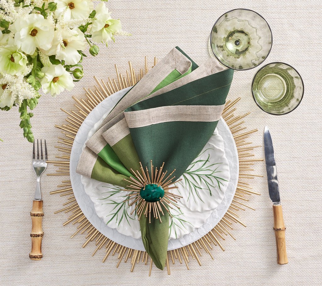 Dip Dye Napkin in Olive & Green Set of 4 by Kim Seybert 1