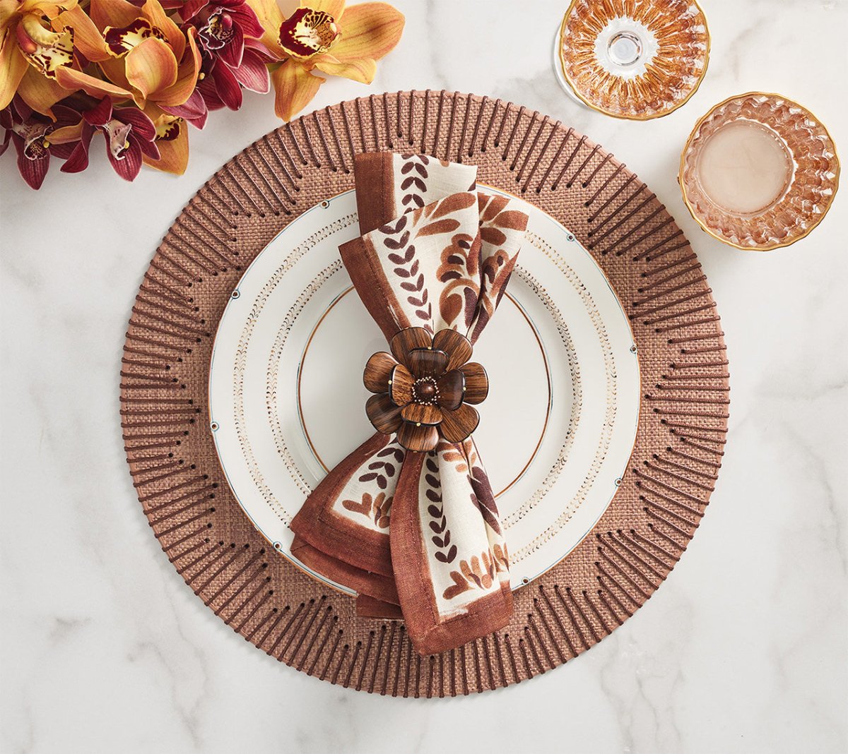 Dream Weaver Placemat in Brown, Set of 4 Kim Seybert - Table at Fig Linens and Home