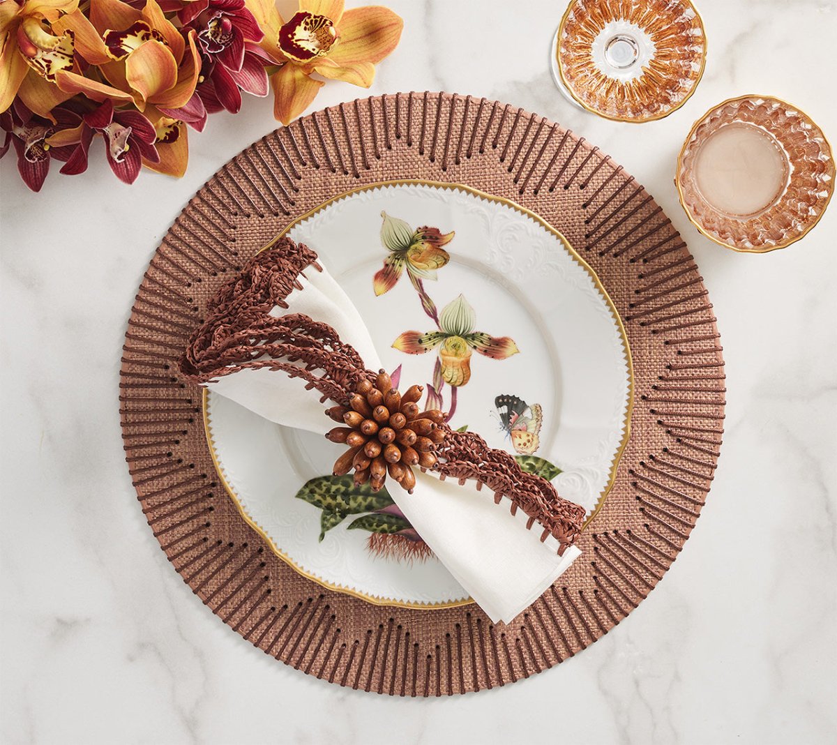 Dream Weaver Placemat in Brown, Set of 4 Kim Seybert at Fig Linens and Home 7