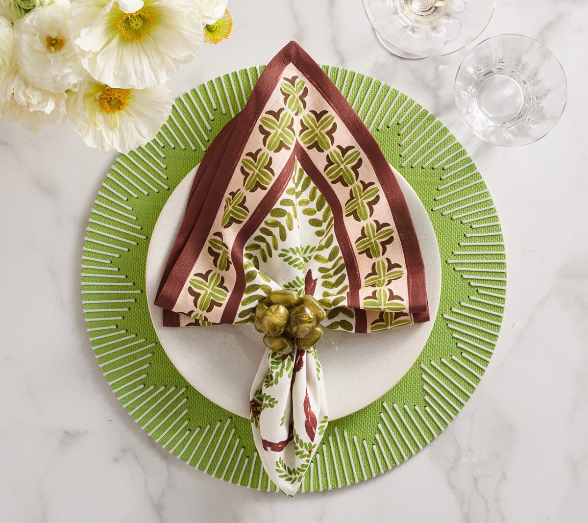 Dream Weaver Placemats in Green | Kim Seybert Table Linens at Fig Linens and Home 3