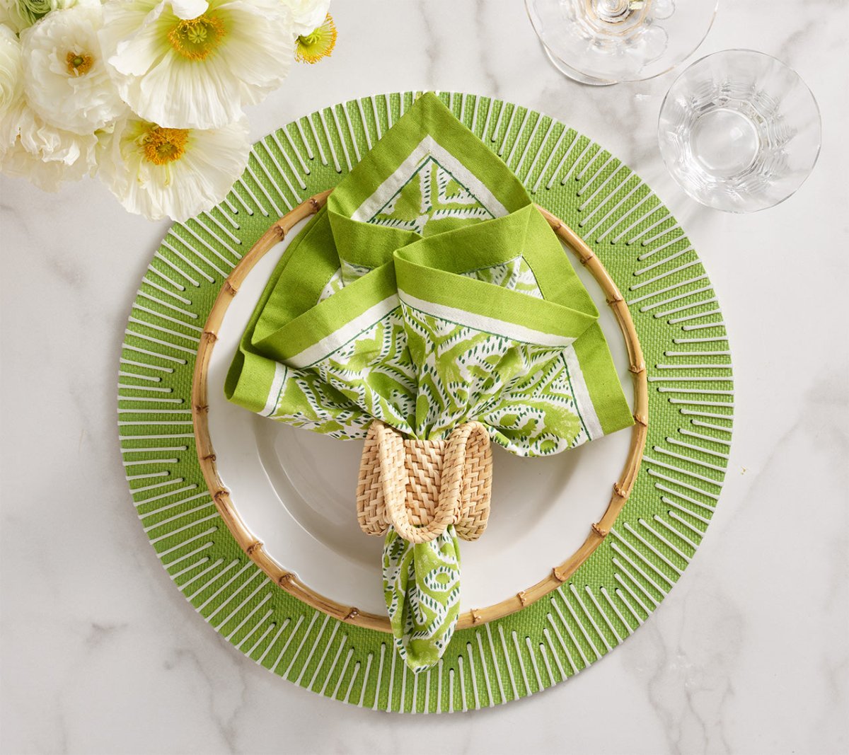 Dream Weaver Placemats in Green | Kim Seybert Table Linens at Fig Linens and Home 4