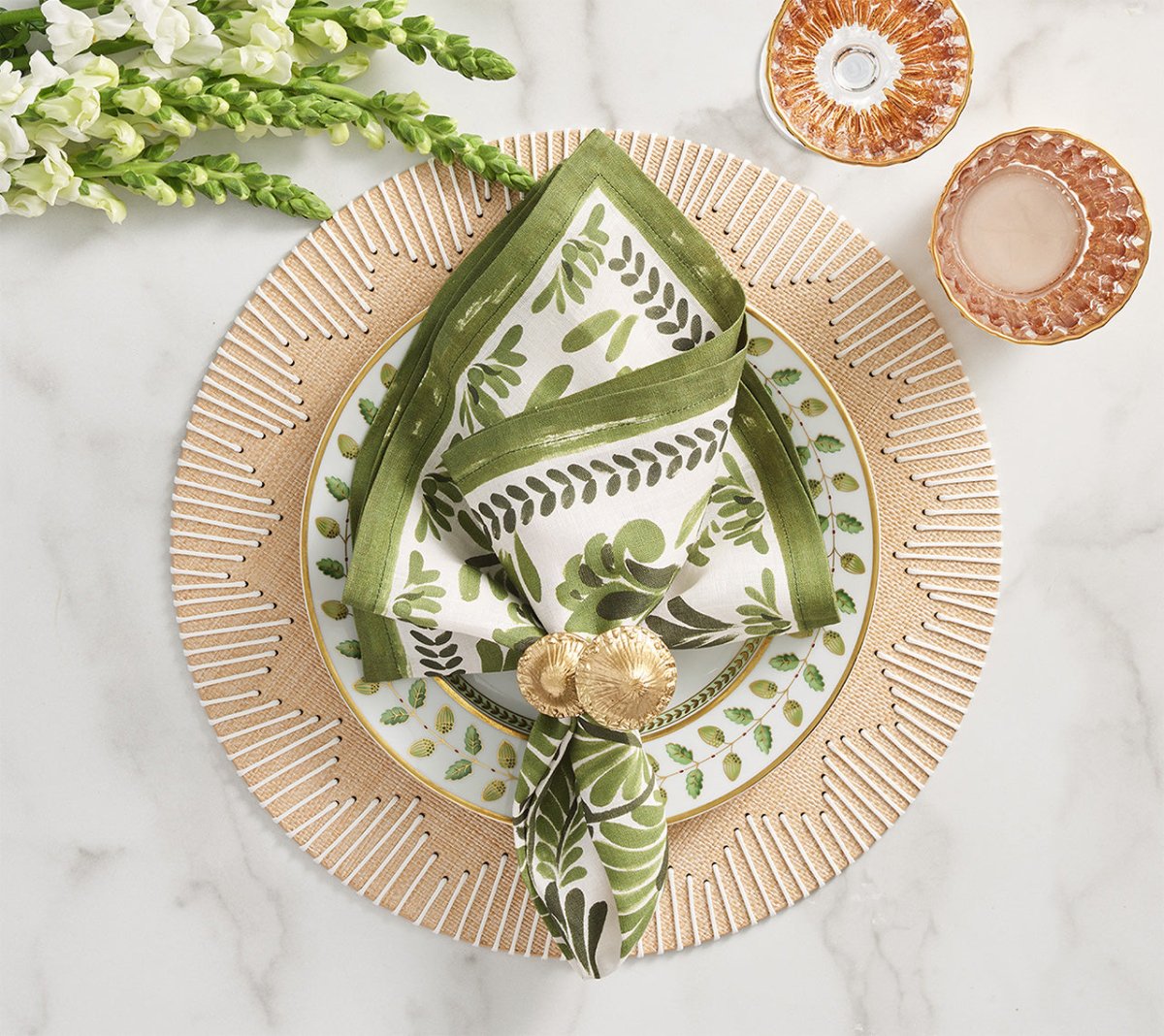 Dream Weaver Placemat in Natural & White Set of 4 by Kim Seybert NATURAL/WHITE 15"L x 15"W x 0.1"H Placemat - Set of 4 at FIG LINENS AND HOME 6