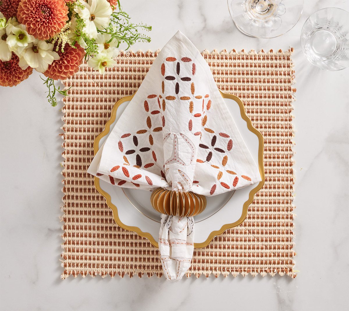 Duet Placemats in Brown & Yellow Set of 4 by Kim Seybert at Fig Linens and Home - View 104