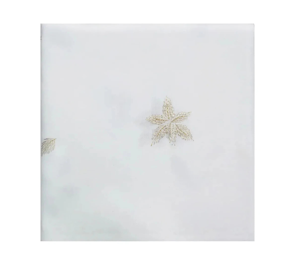 Gilded Breeze White/Gold/Silver Table Cloth Detail 3 | Kim Seybert at Fig Linens and Home