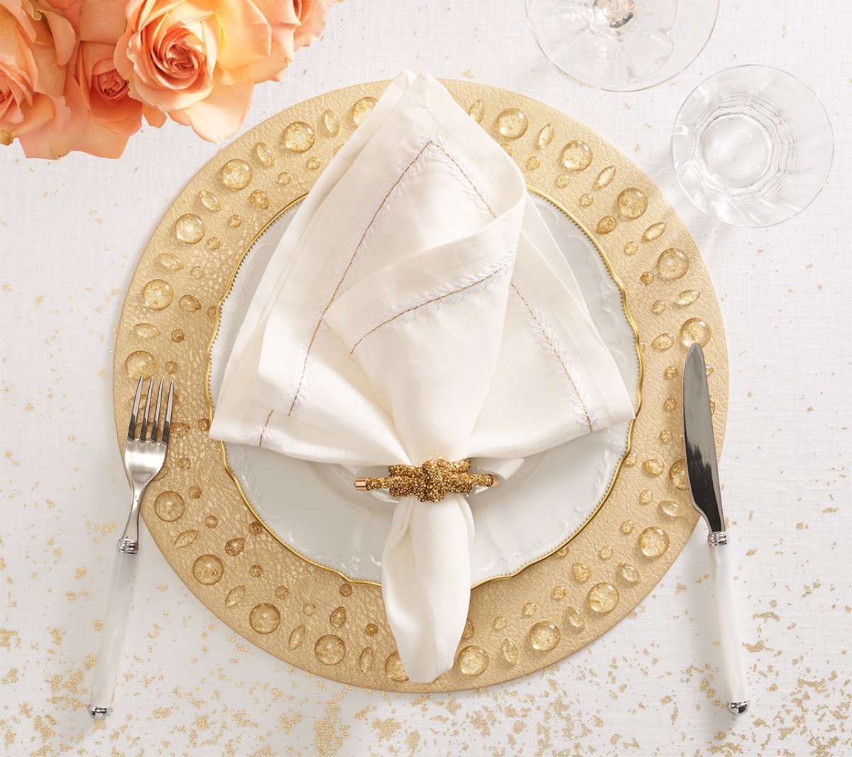 Glam Knot Napkin Ring in Gold Set of 4 by Kim Seybert - lifestyle photo 1