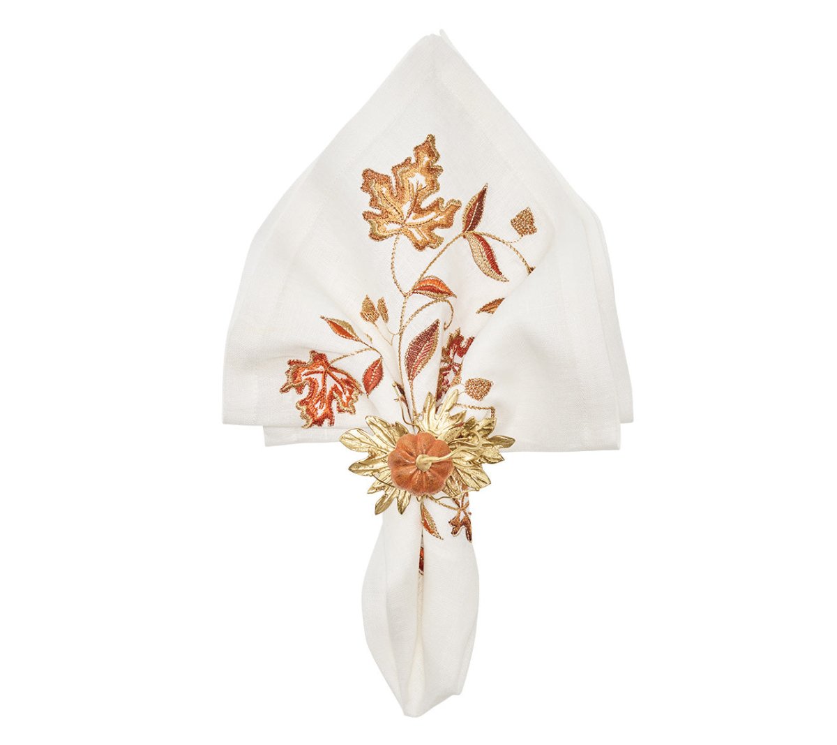 Harvest Napkin in White & Multi, Set of 4 Kim Seybert at Fig Linens and Home