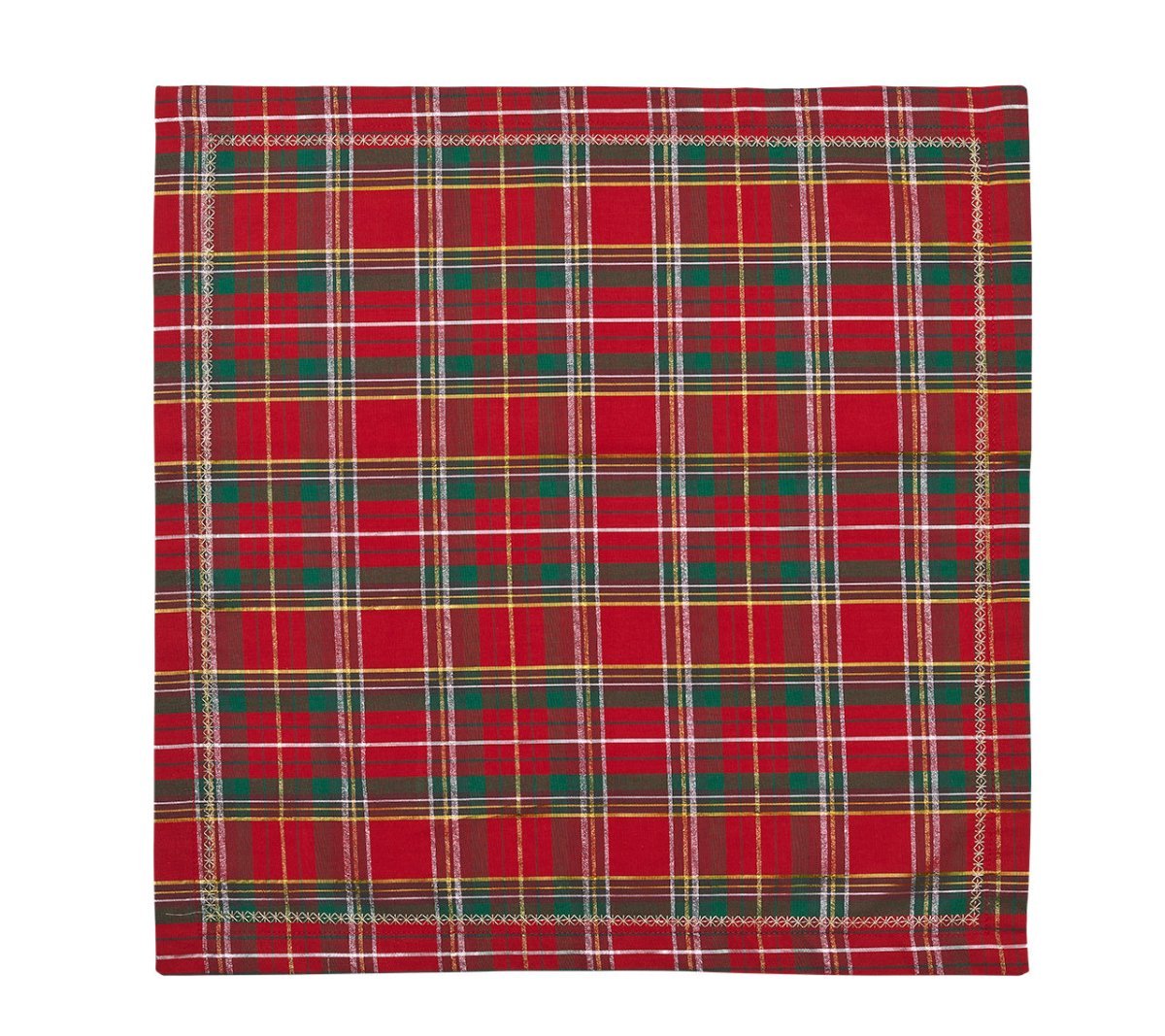 Holiday Threads Napkin in Red, Green & Gold, Set of 4 Kim Seybert Red/Green/Gold 21"L x 21"W x 0.1"H - Set of 4 at FIG LINENS AND HOME 5