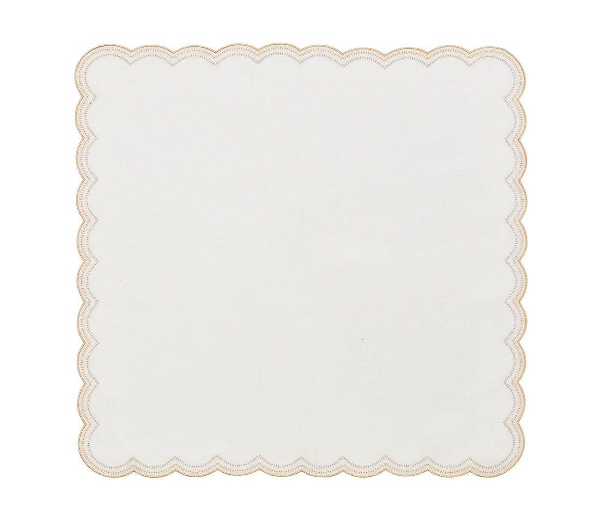 Lune Napkin in White, Gold & Silver, Set of 4 by Kim Seybert White/Gold/Silver 21"L x 21"W x 0.1"H - Set of 4 Napkins at FIG LINENS AND HOME 4