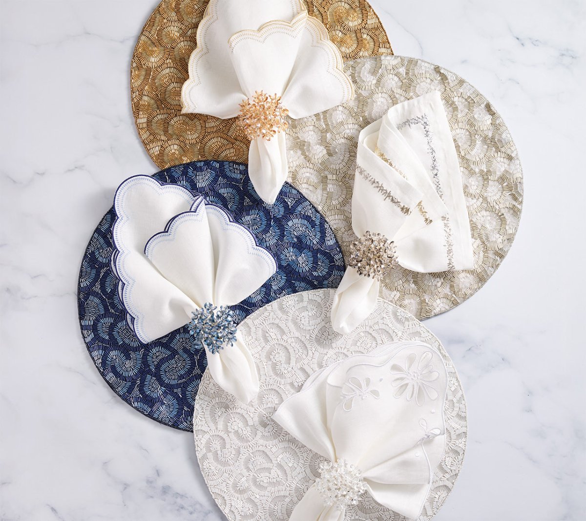 Lune Placemat in White, Set of 2 by Kim Seybert at Fig Linens and Home - View 3