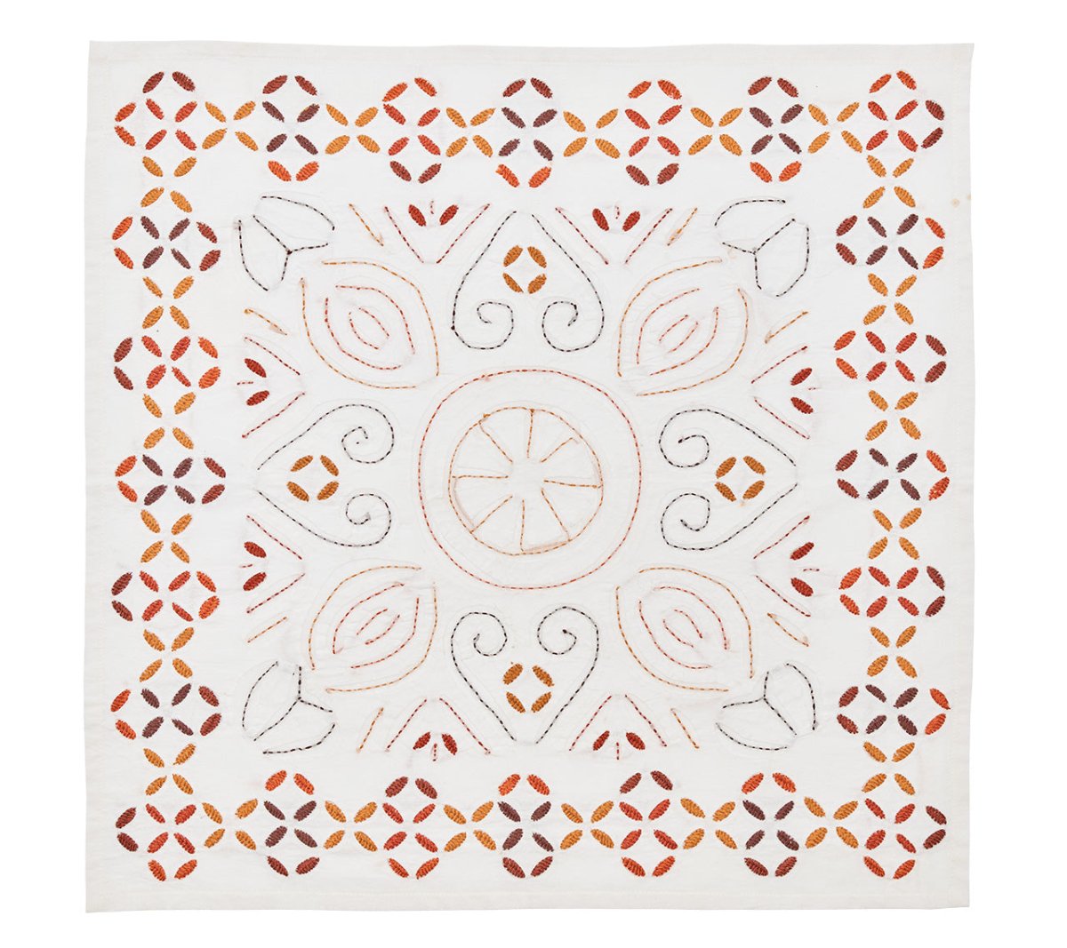 Malta Napkin in White & Brown, Set of 4 by Kim Seybert at Fig Linens and Home 3