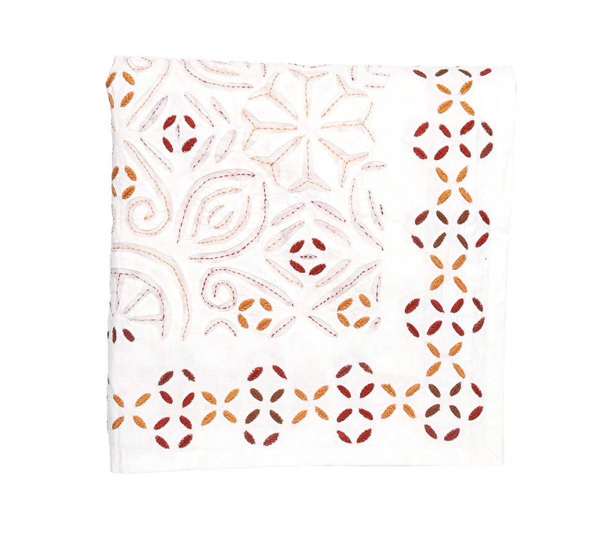Malta Tablecloth in White & Brown by Kim Seybert at Fig Linens and Home