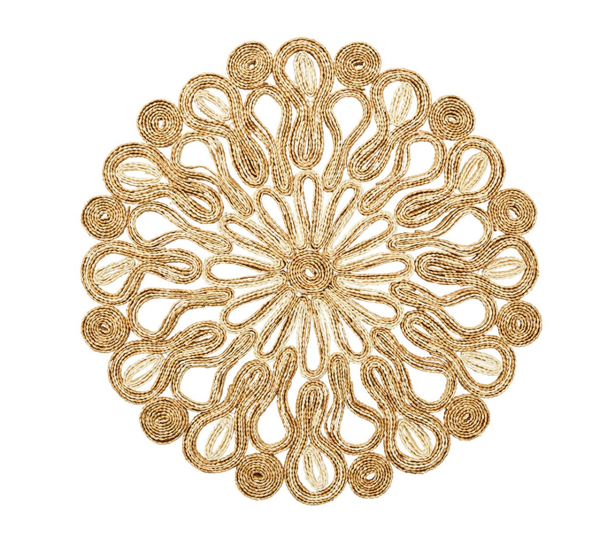 Marisol Placemat in Ivory & Natural Set of 4 by Kim Seybert at Fig Linens and Home