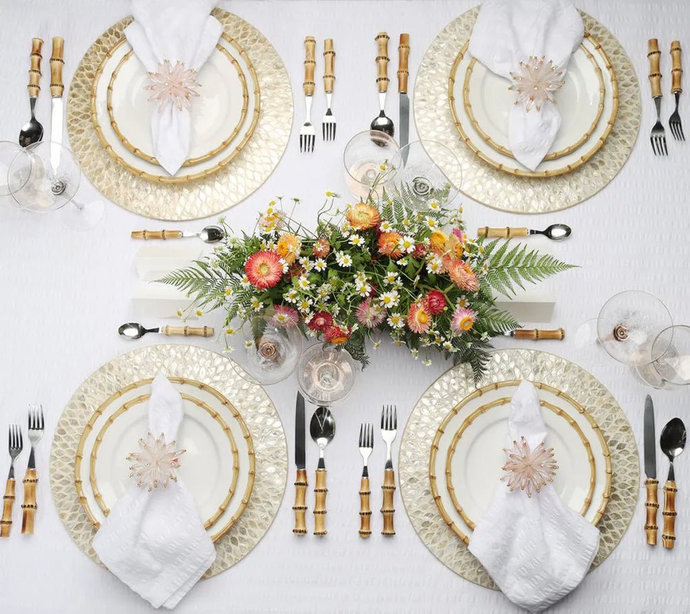 Marquis Placemat in Champagne Set of 4 by Kim Seybert - Lifestyle 4 at Fig Linens and Home