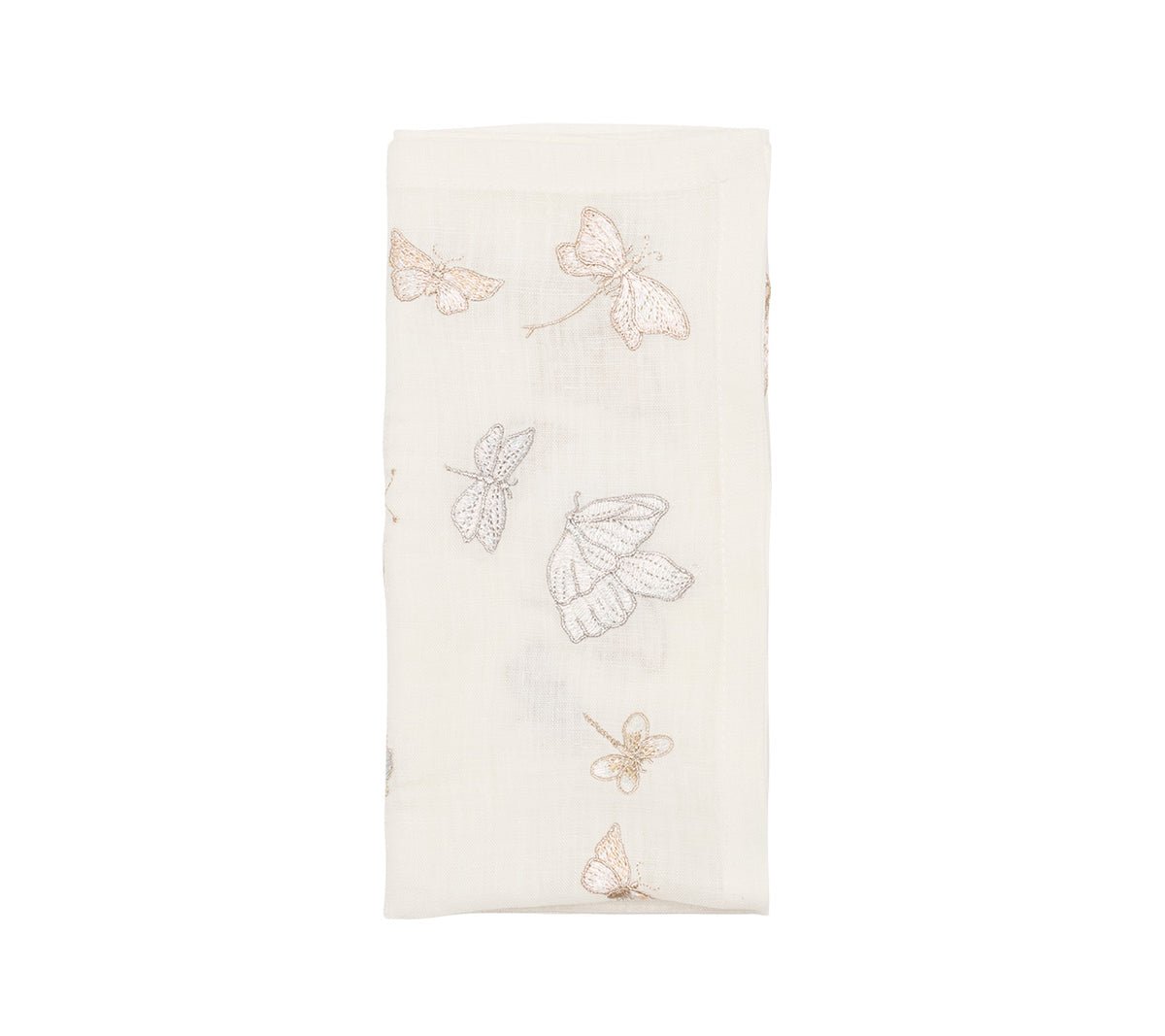 Monarch Garden in White & Iridescent by Kim Seybert - Folded View at Fig Linens and Home