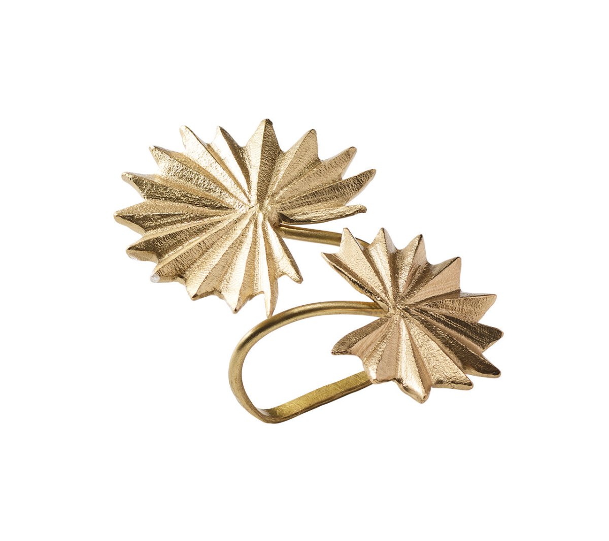 Palmera Napkin Ring in Gold | Kim Seybert Tropical Napkin Rings at Fig Linens and Home 1