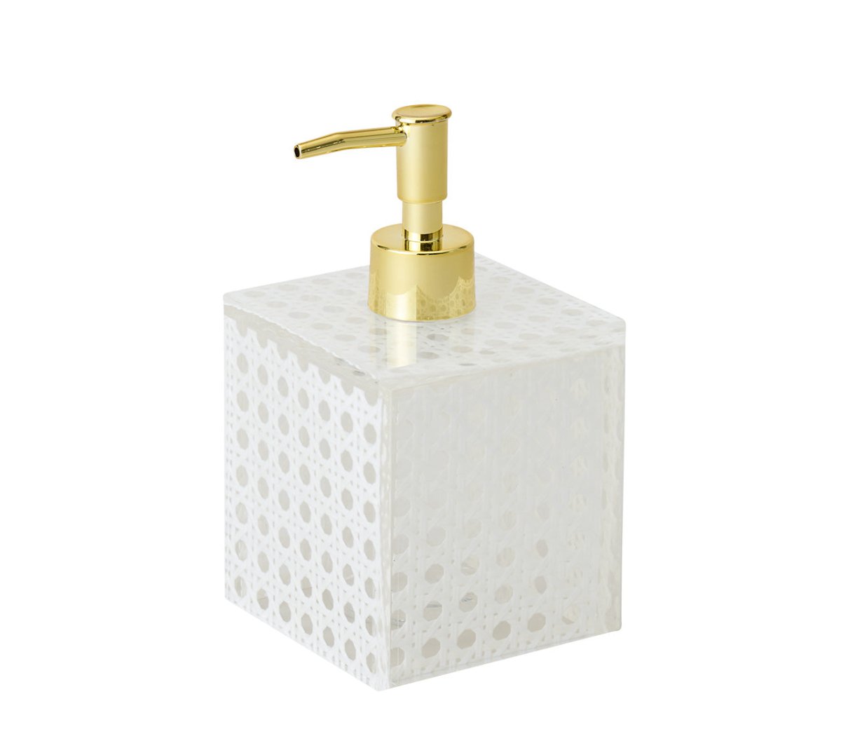 Reed White Soap Dispenser | Kim Seybert at Fig Linens and Home