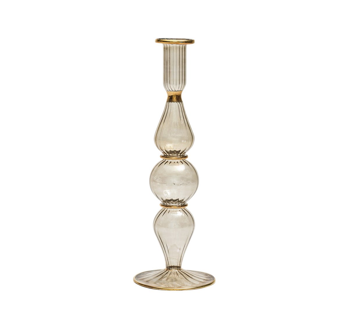 Ripple Smoke Candlestick | Kim Seybert at Fig Linens and Home