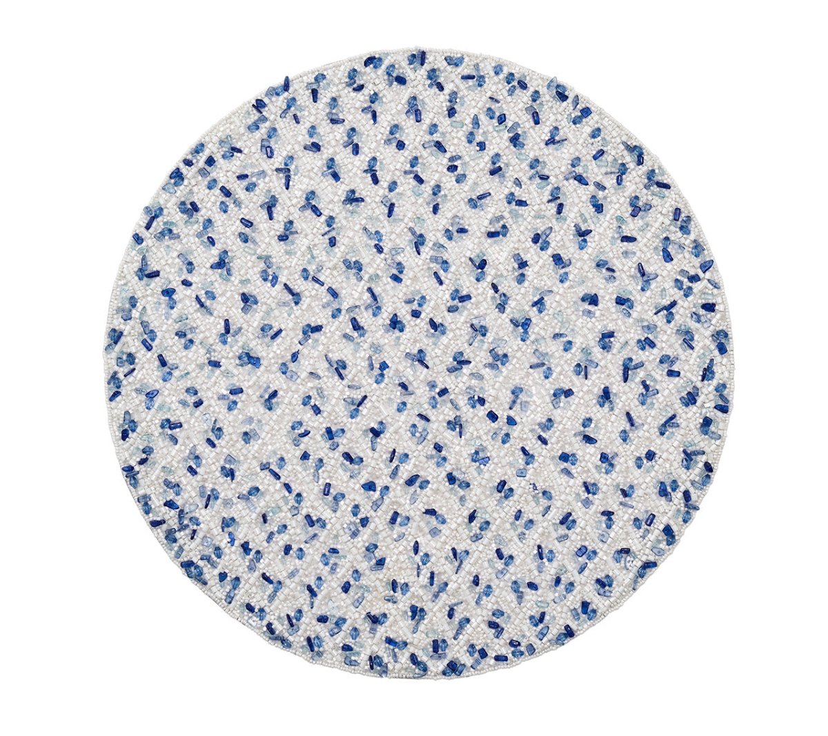 Rush Placemat in White & Blue Set of 2 by Kim Seybert at Fig Linens and Home