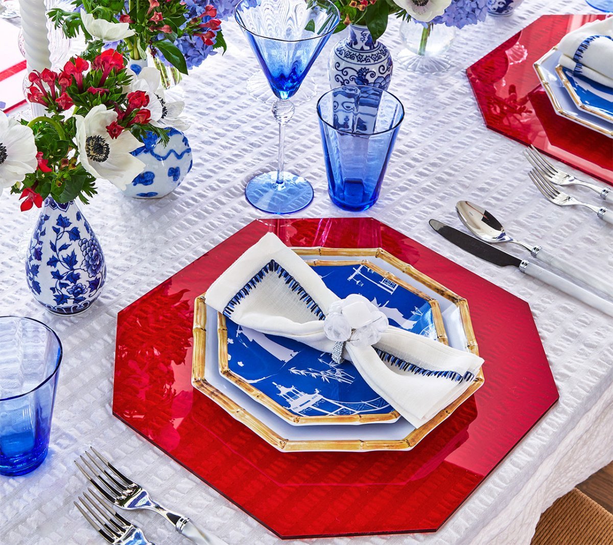 Sea Stone Napkin Ring in White Set of 4 by Kim Seybert at Fig Linens and Home - Lifestyle 3